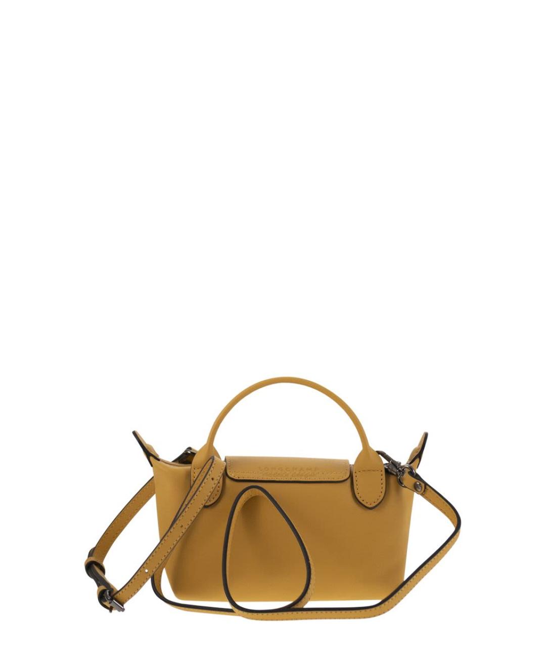 LONGCHAMP Горчичная кожаная сумка тоут, фото 2