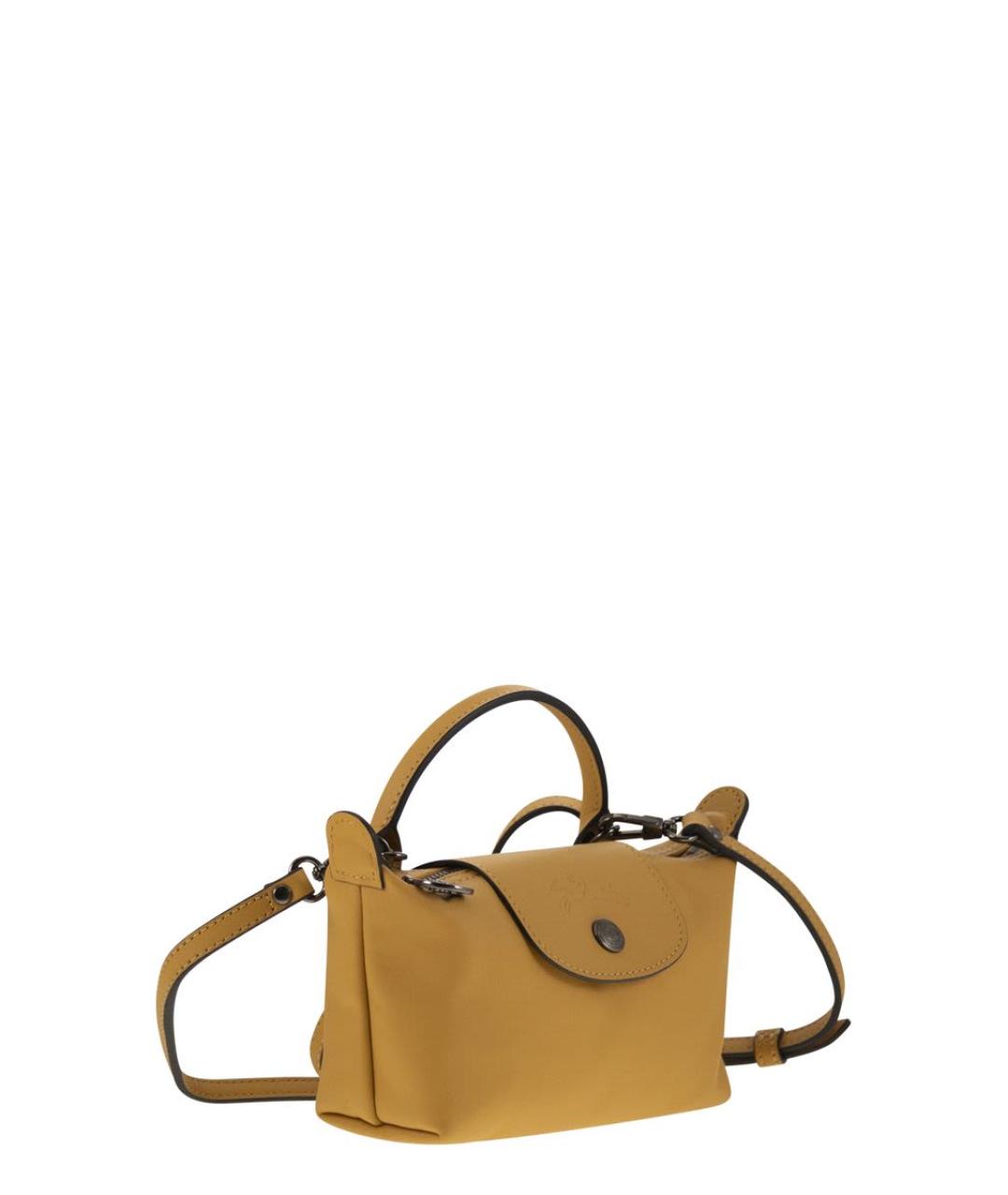 LONGCHAMP Горчичная кожаная сумка тоут, фото 4