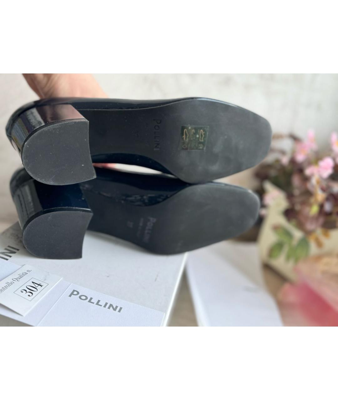 POLLINI Темно-синие туфли из лакированной кожи, фото 6