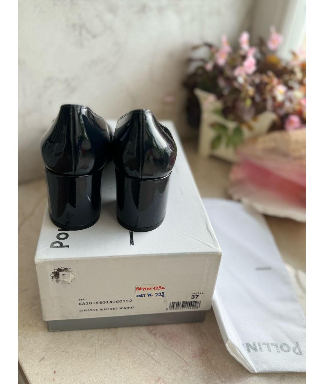 POLLINI Темно-синие туфли из лакированной кожи, фото 4