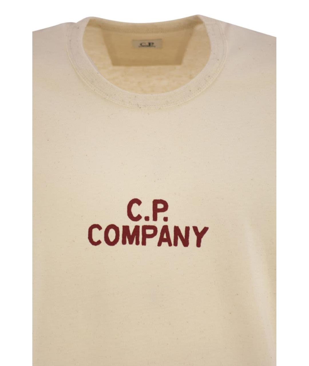 CP COMPANY Бежевая хлопковая футболка, фото 4