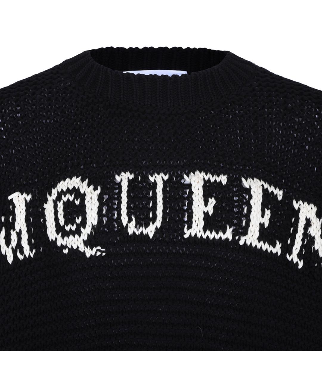ALEXANDER MCQUEEN Черный кашемировый джемпер / свитер, фото 3