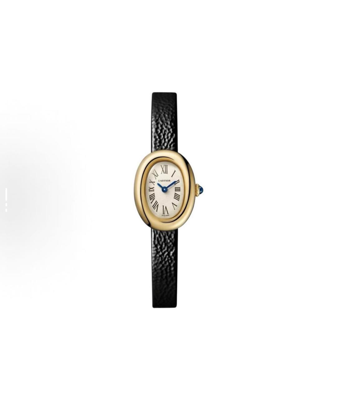 CARTIER Черные часы из желтого золота, фото 3