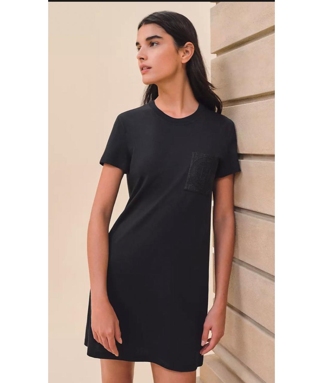 HERMES Черное хлопковое повседневное платье, фото 2