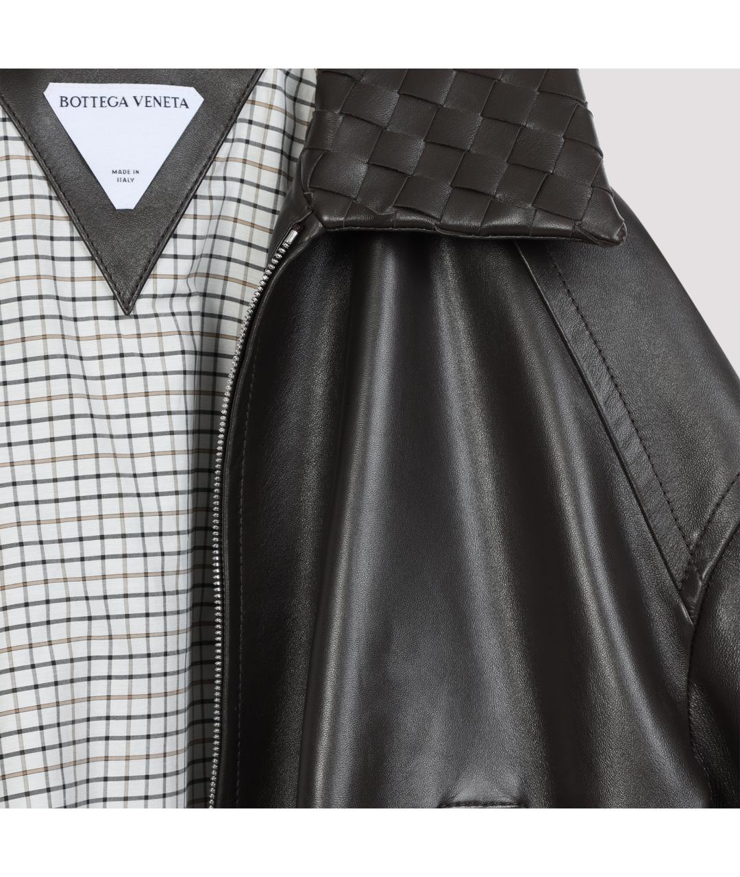 BOTTEGA VENETA Коричневая кожаная куртка, фото 5
