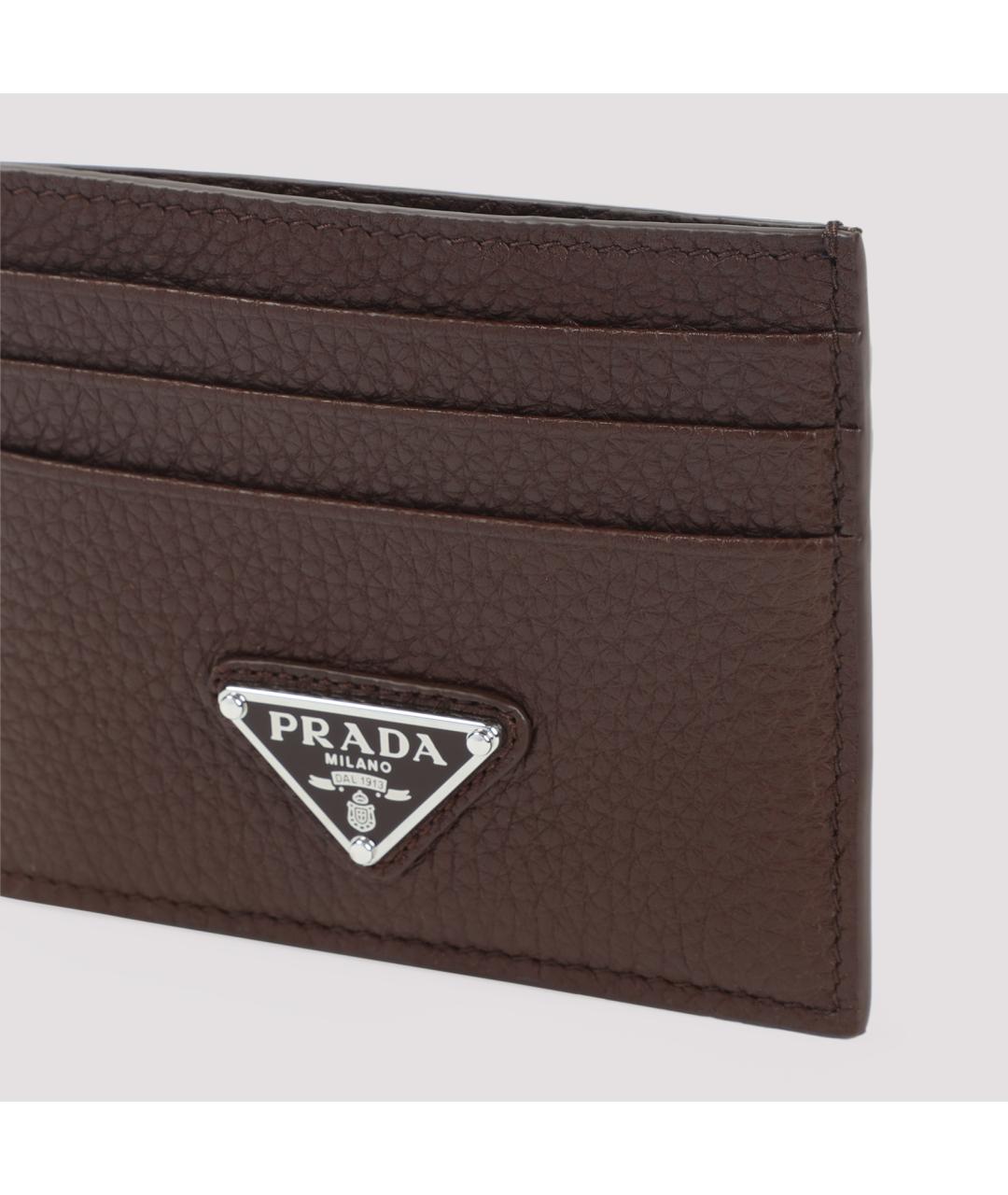 PRADA Коричневый кожаный кардхолдер, фото 4