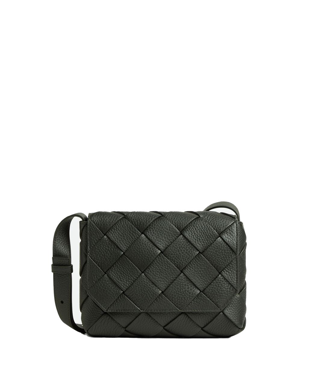 BOTTEGA VENETA Зеленая кожаная сумка на плечо, фото 1
