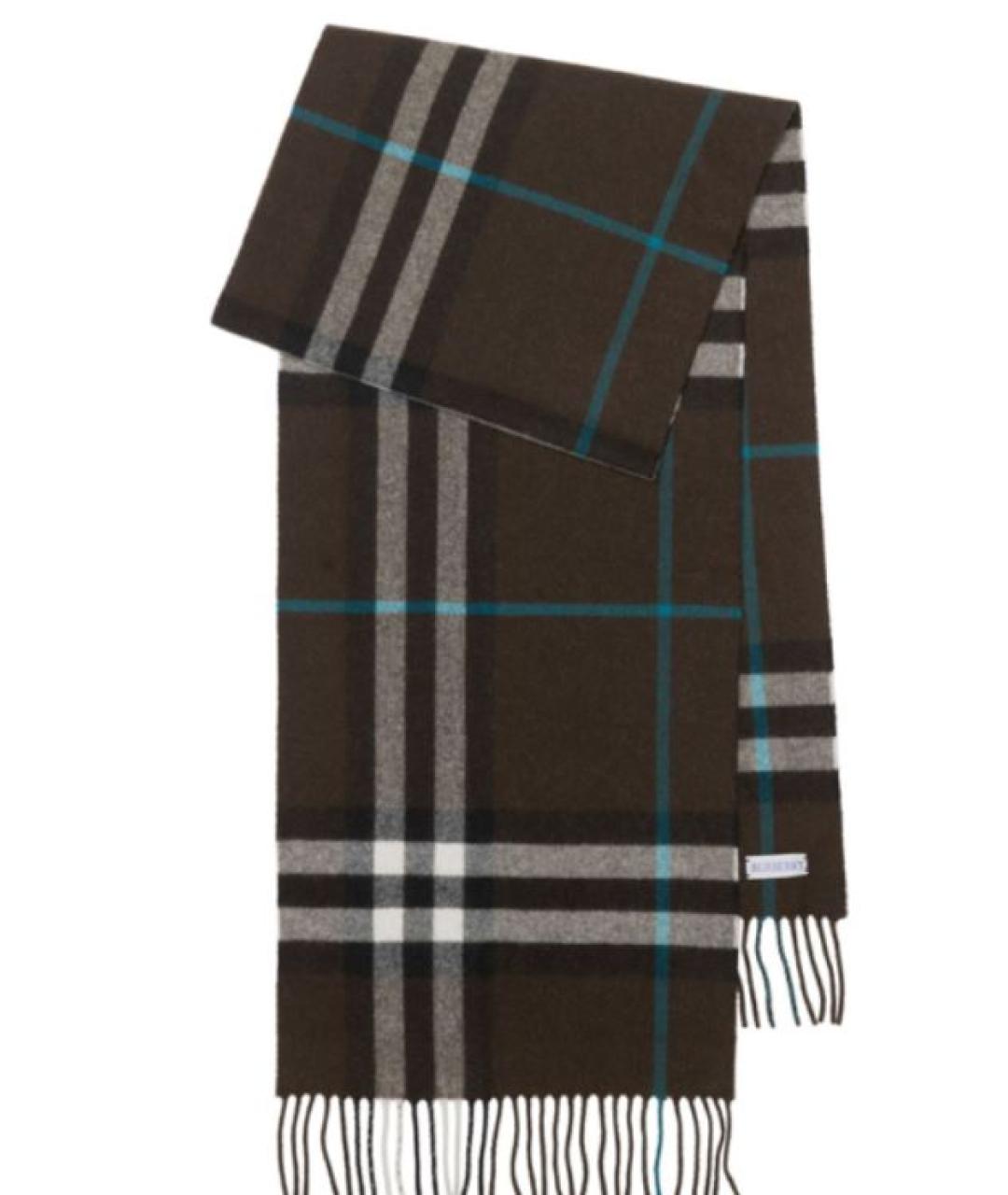 BURBERRY Коричневый шерстяной шарф, фото 2