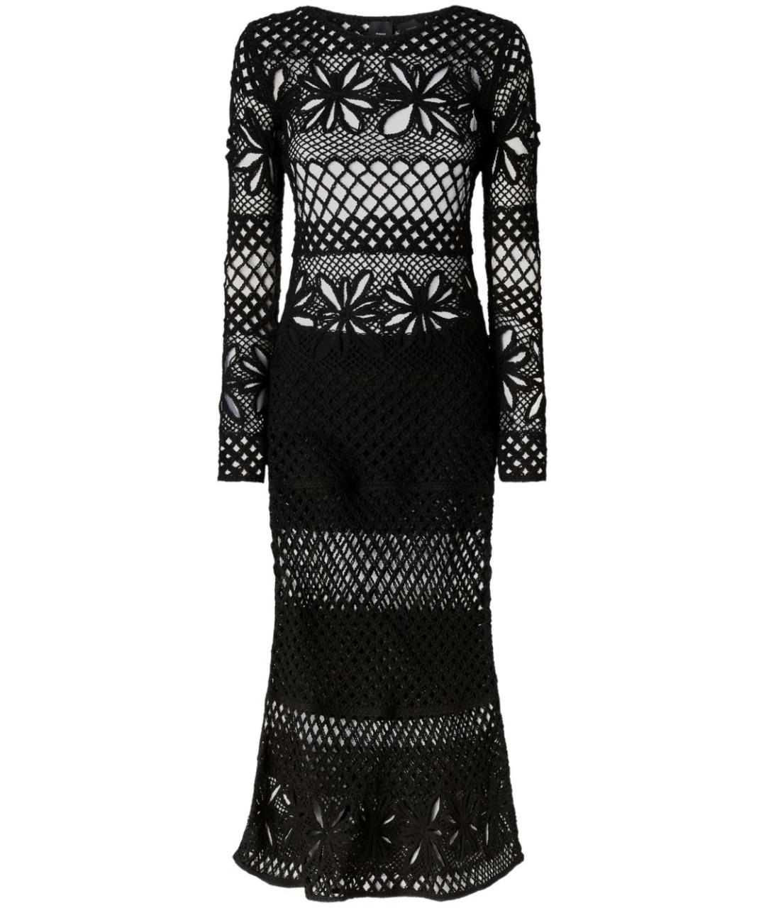 PINKO Черное хлопковое повседневное платье, фото 1