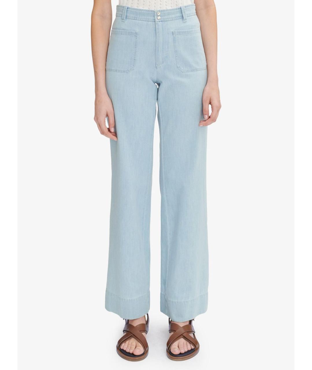 A.P.C. Голубые хлопковые прямые джинсы, фото 2