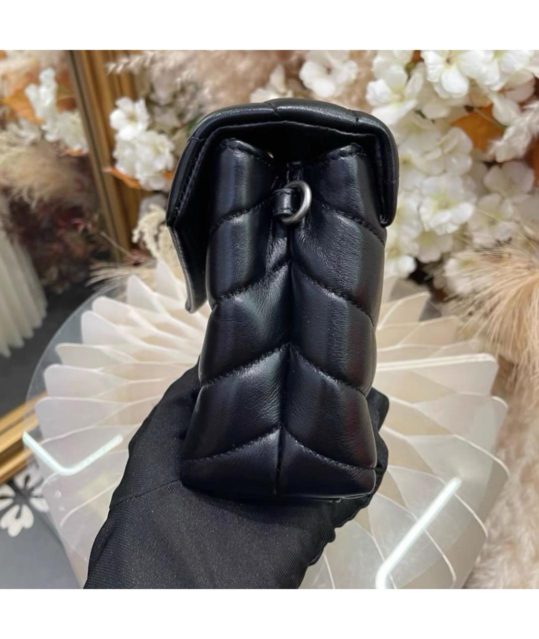 SAINT LAURENT Черная кожаная сумка через плечо, фото 4