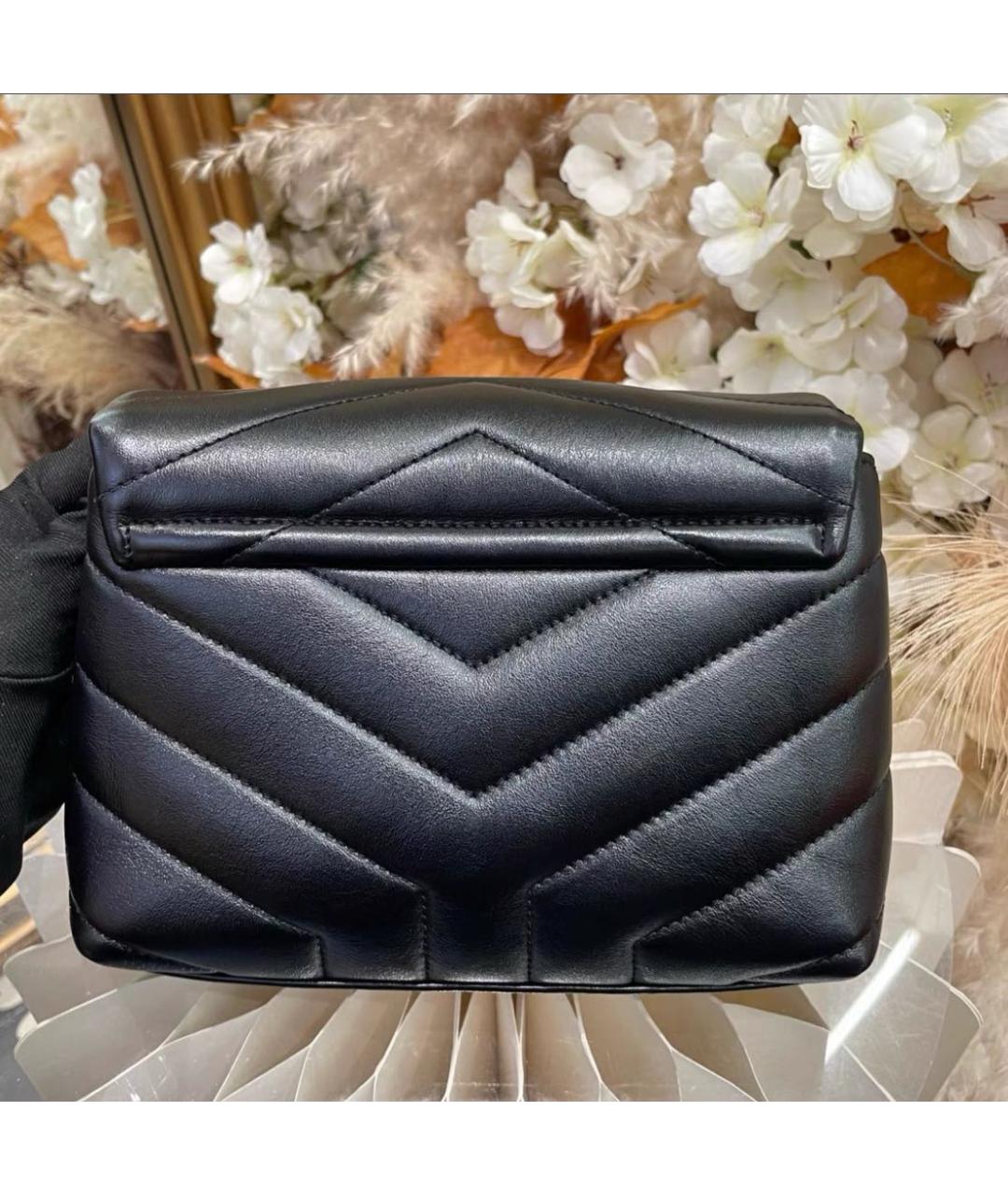 SAINT LAURENT Черная кожаная сумка через плечо, фото 3
