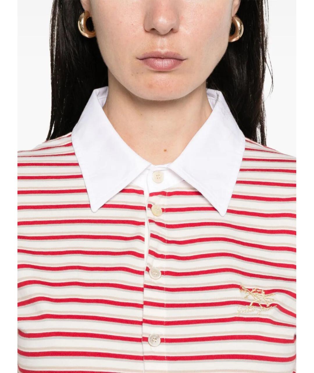 GOLDEN GOOSE DELUXE BRAND Красная хлопковая футболка, фото 5