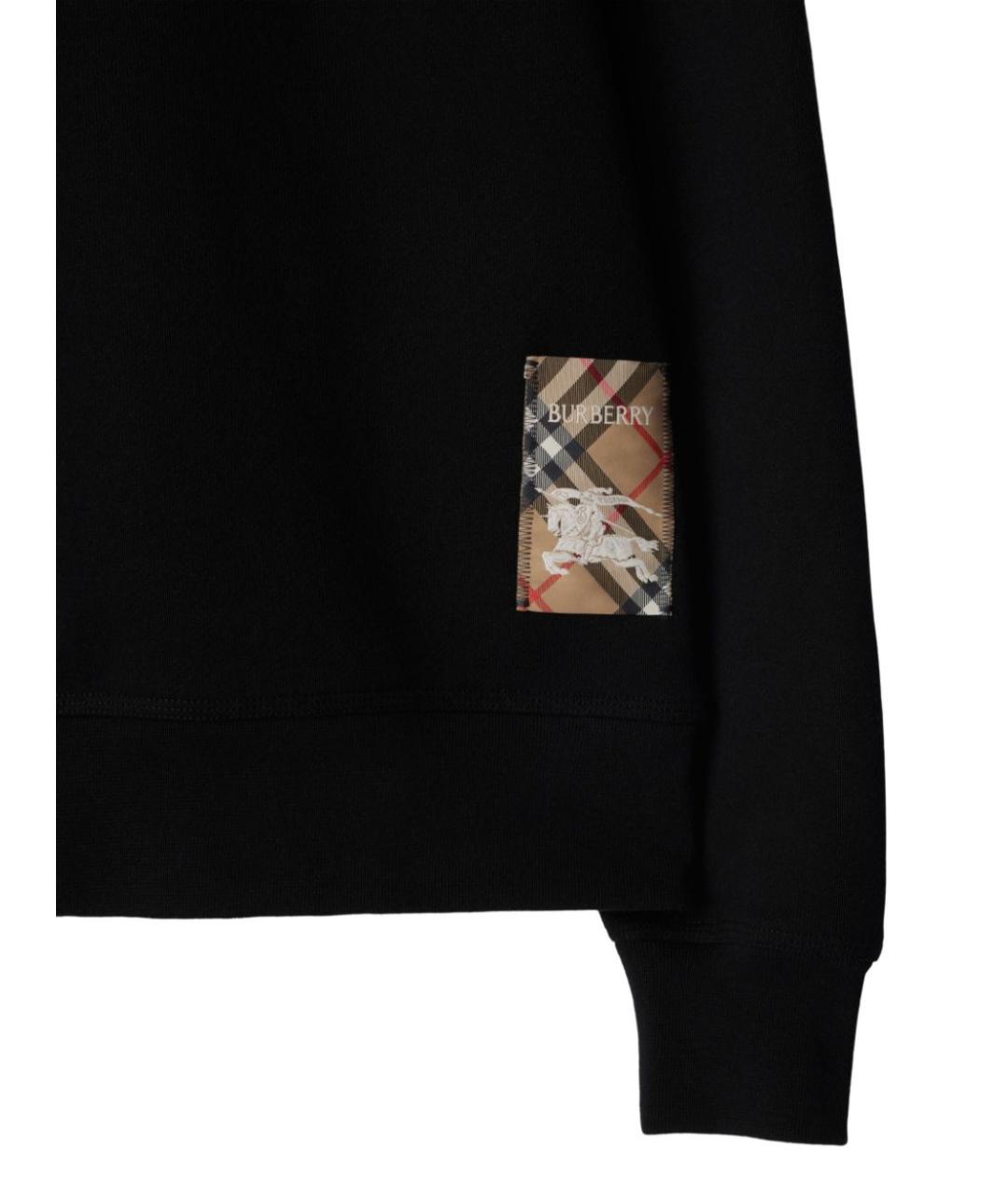 BURBERRY Черный хлопковый джемпер / свитер, фото 4