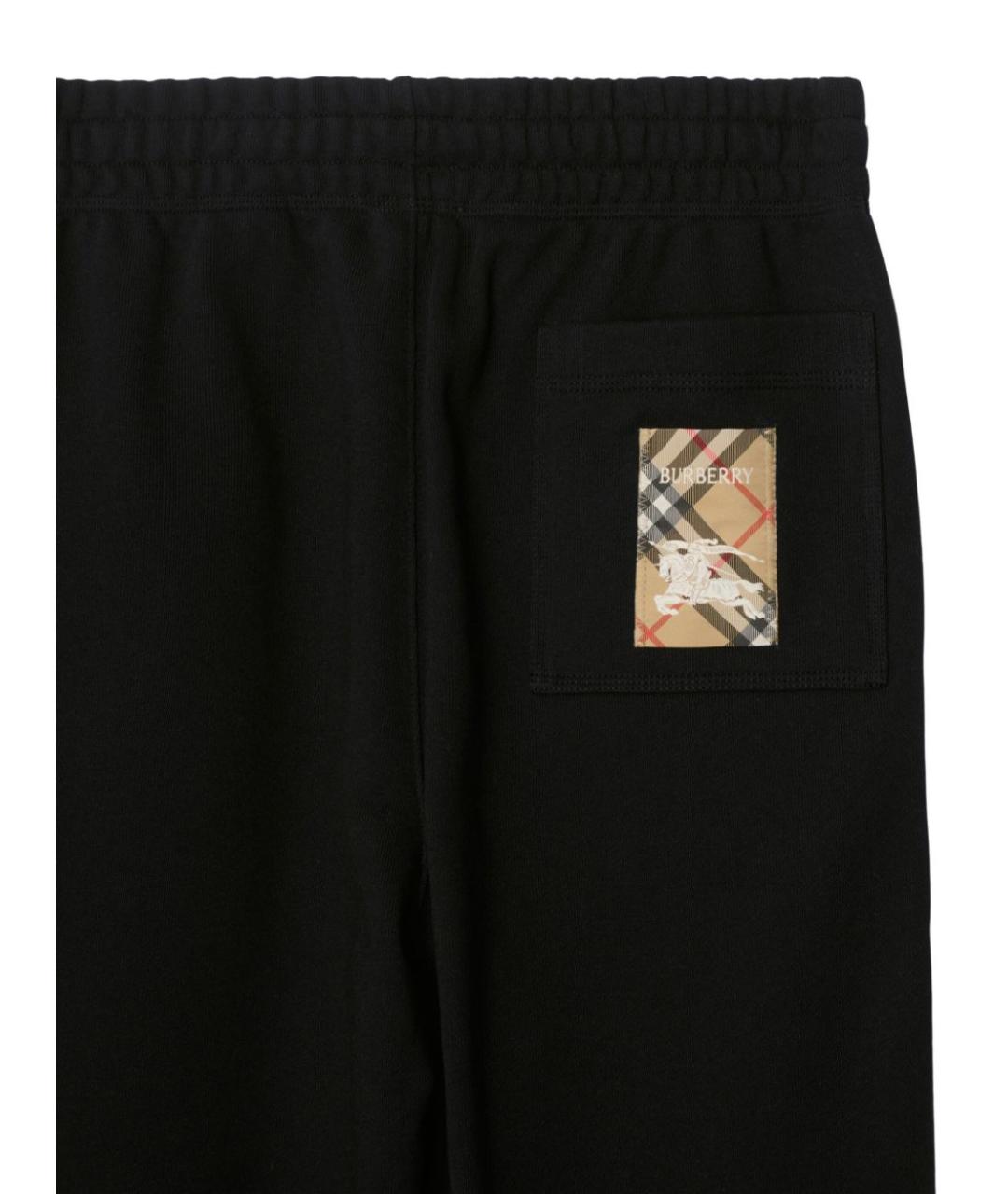 BURBERRY Черные хлопковые повседневные брюки, фото 4