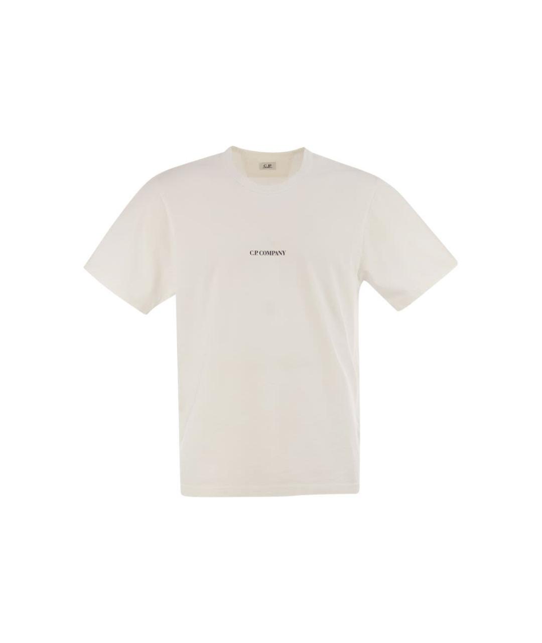 CP COMPANY Белая хлопковая футболка, фото 1