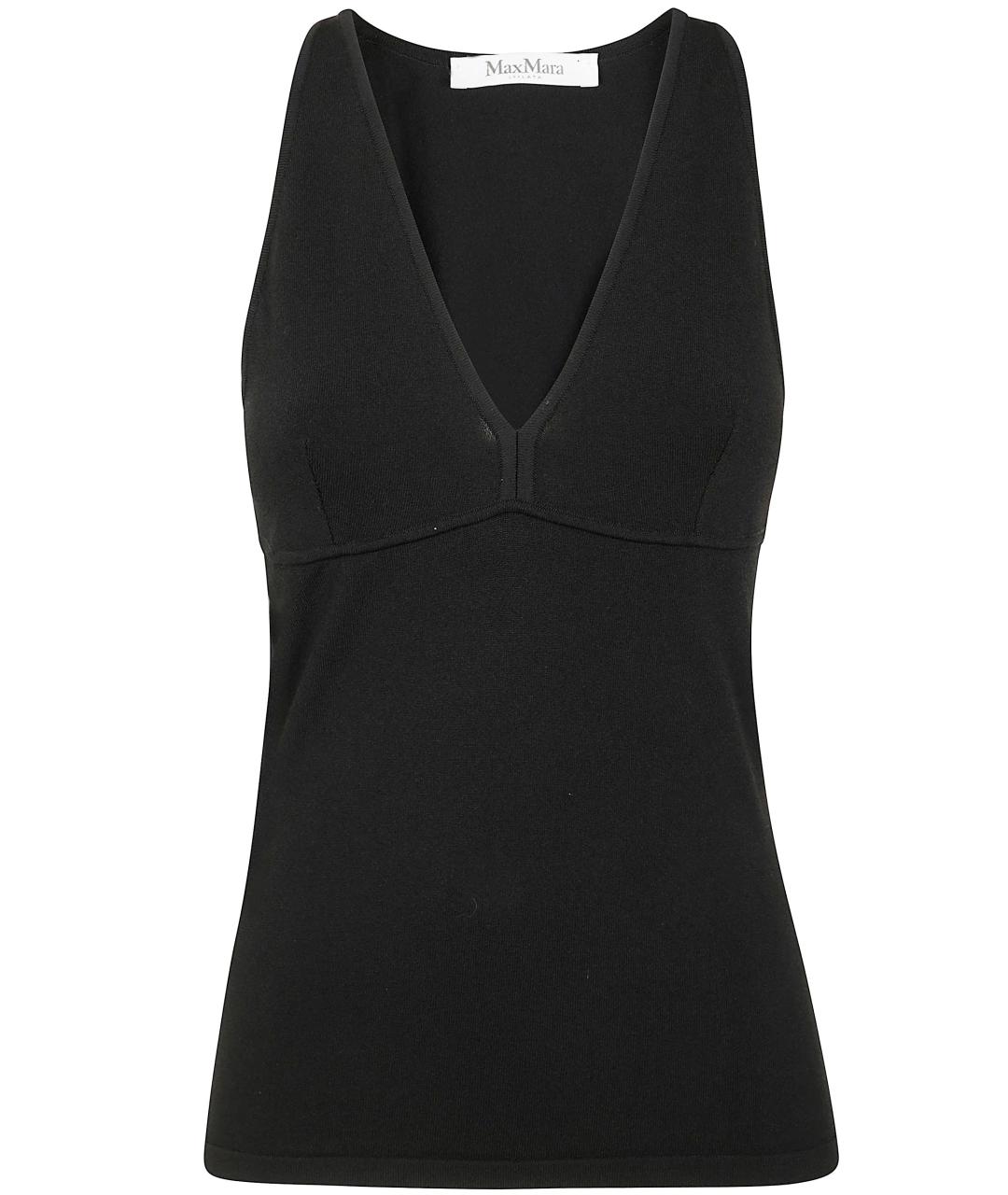MAX MARA Черная полиэстеровая майка, фото 1