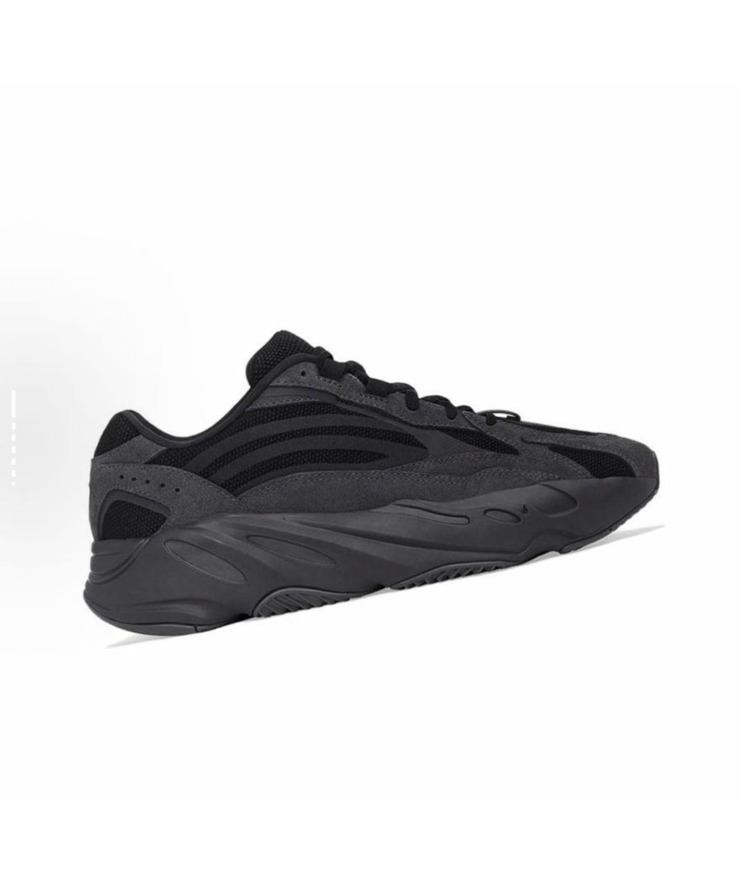 ADIDAS YEEZY Антрацитовые замшевые низкие кроссовки / кеды, фото 2