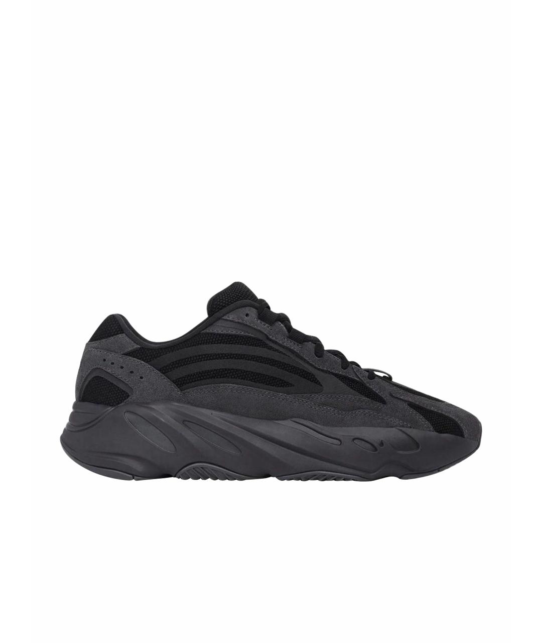 ADIDAS YEEZY Антрацитовые замшевые низкие кроссовки / кеды, фото 1
