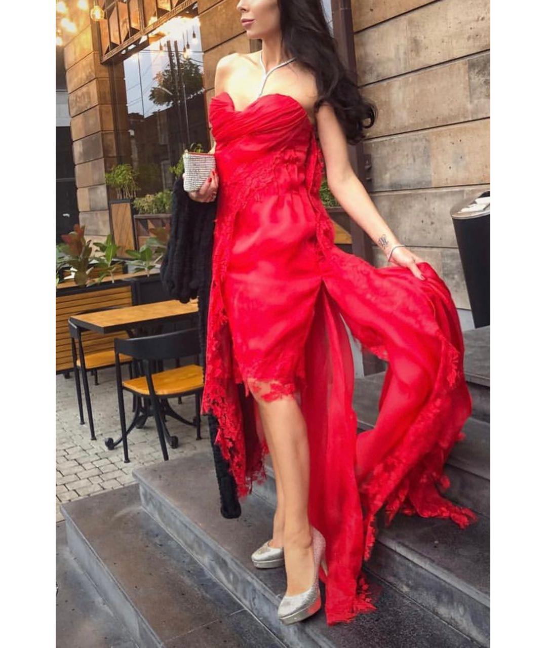 ERMANNO SCERVINO Красное шелковое вечернее платье, фото 2