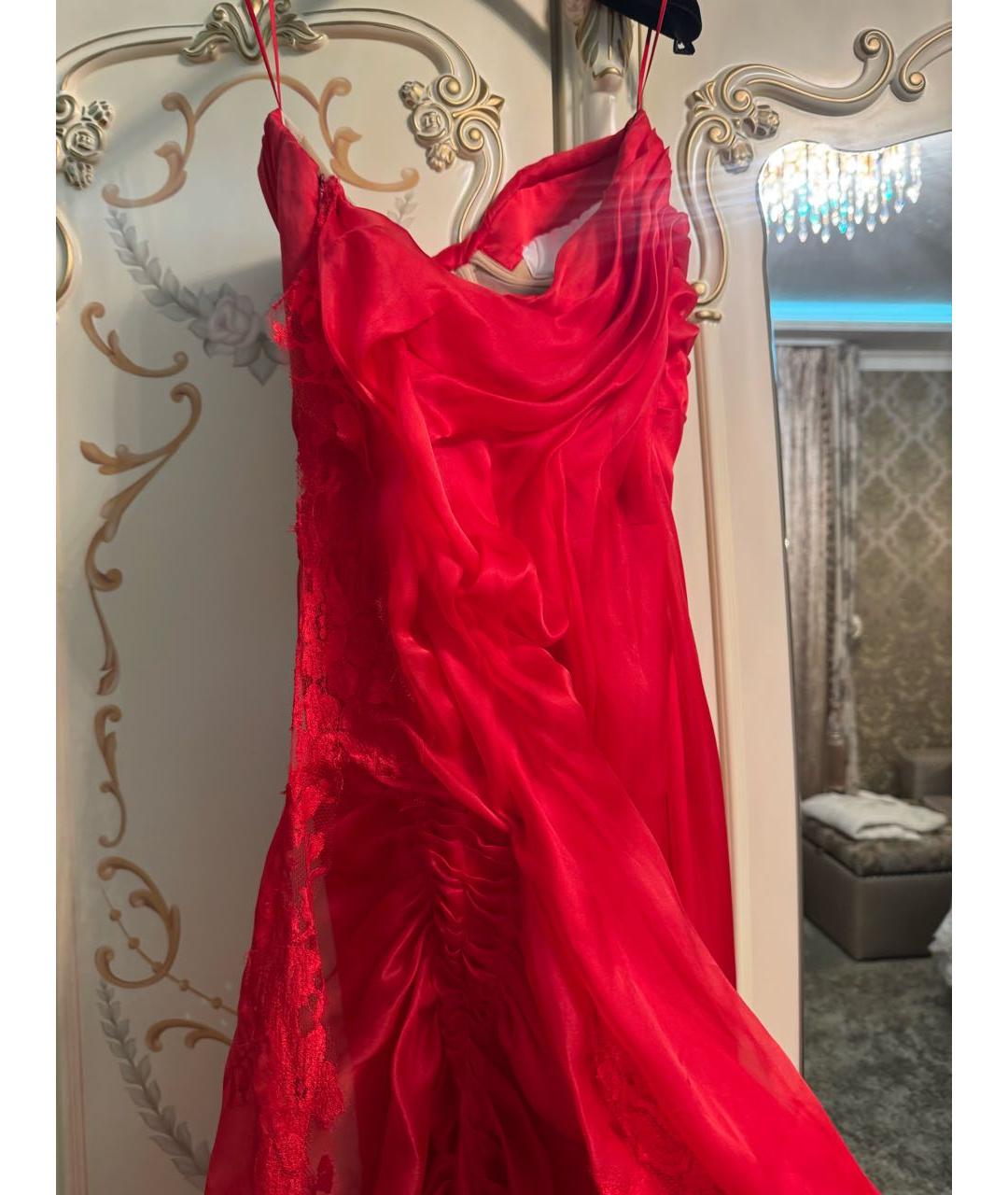 ERMANNO SCERVINO Красное шелковое вечернее платье, фото 3