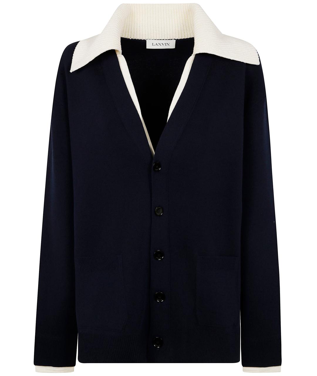 LANVIN Синий хлопковый кардиган, фото 1