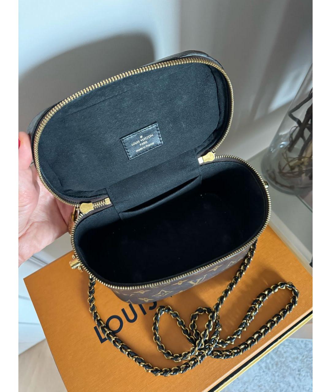LOUIS VUITTON Коричневая кожаная сумка с короткими ручками, фото 4