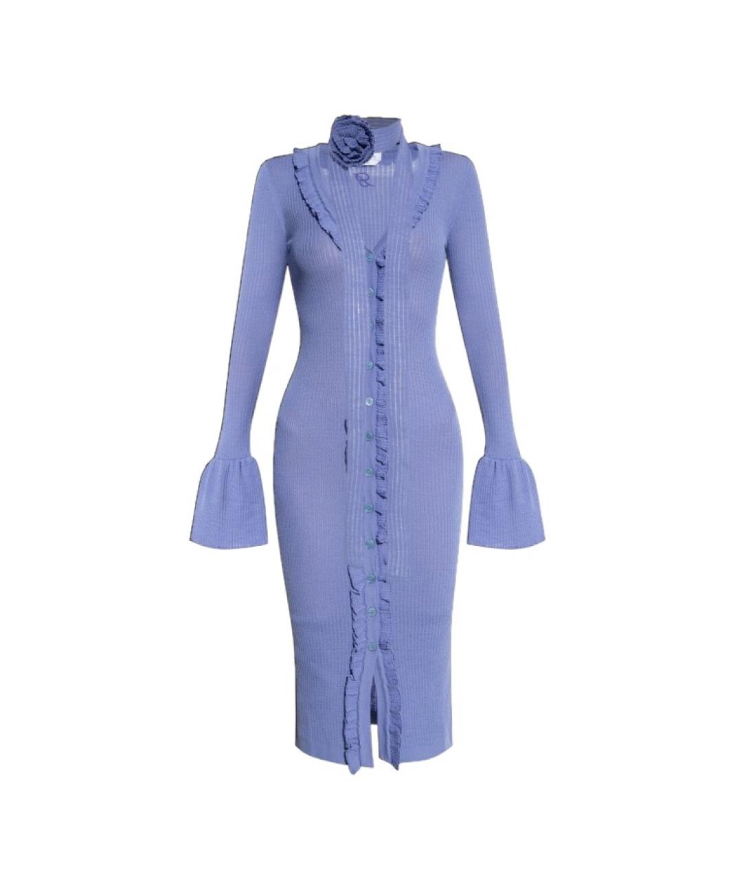 BLUMARINE Фиолетовое шерстяное платье, фото 1