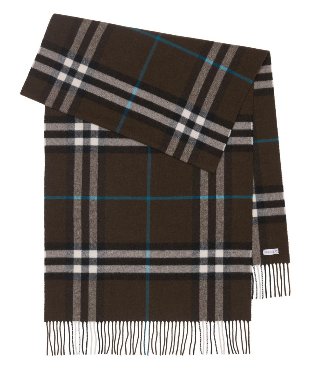 BURBERRY Коричневый шерстяной шарф, фото 1