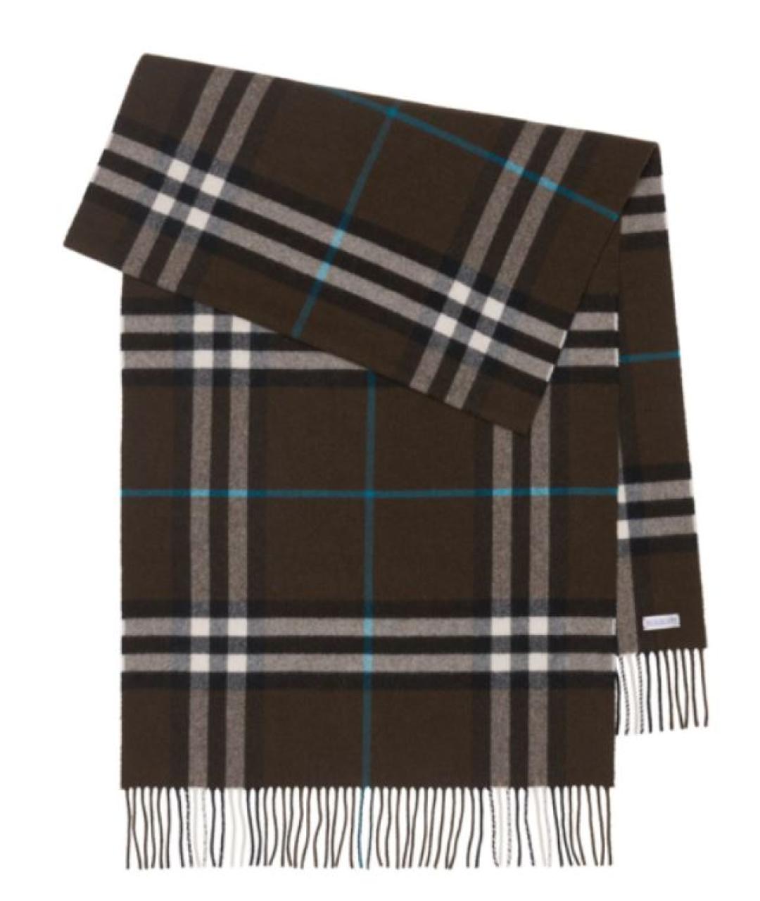 BURBERRY Коричневый шерстяной шарф, фото 4