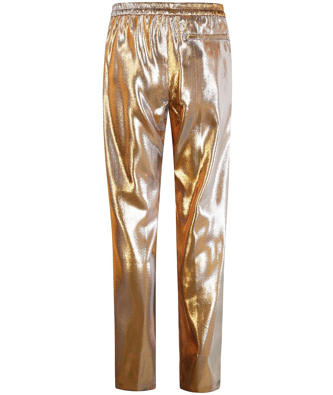 DRIES VAN NOTEN Золотые полиэстеровые повседневные брюки, фото 2