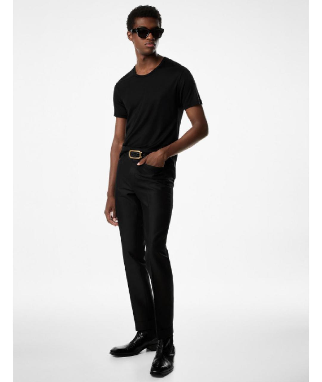 TOM FORD Черные хлопковые повседневные брюки, фото 5