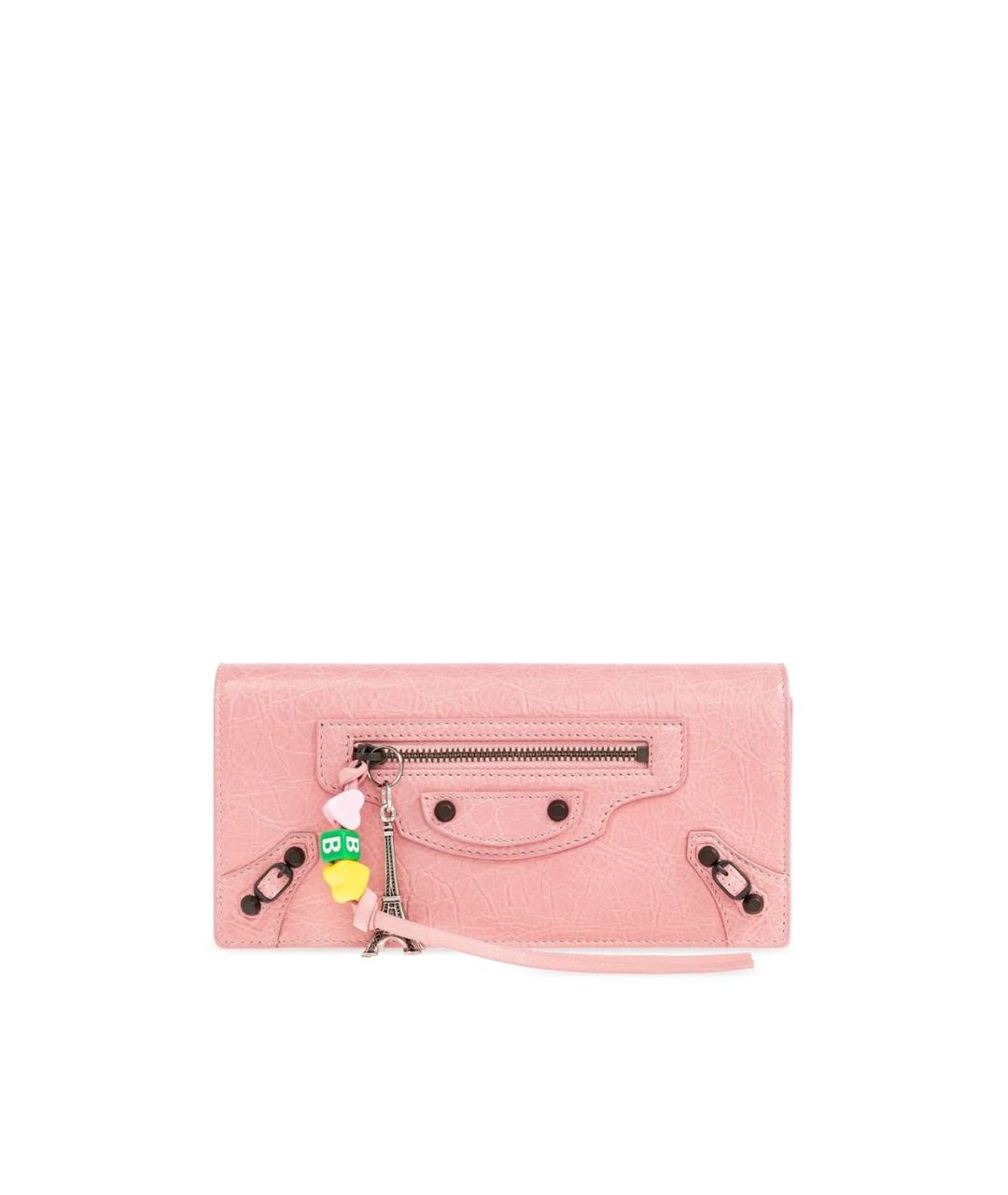 BALENCIAGA Розовый кожаный кошелек, фото 1