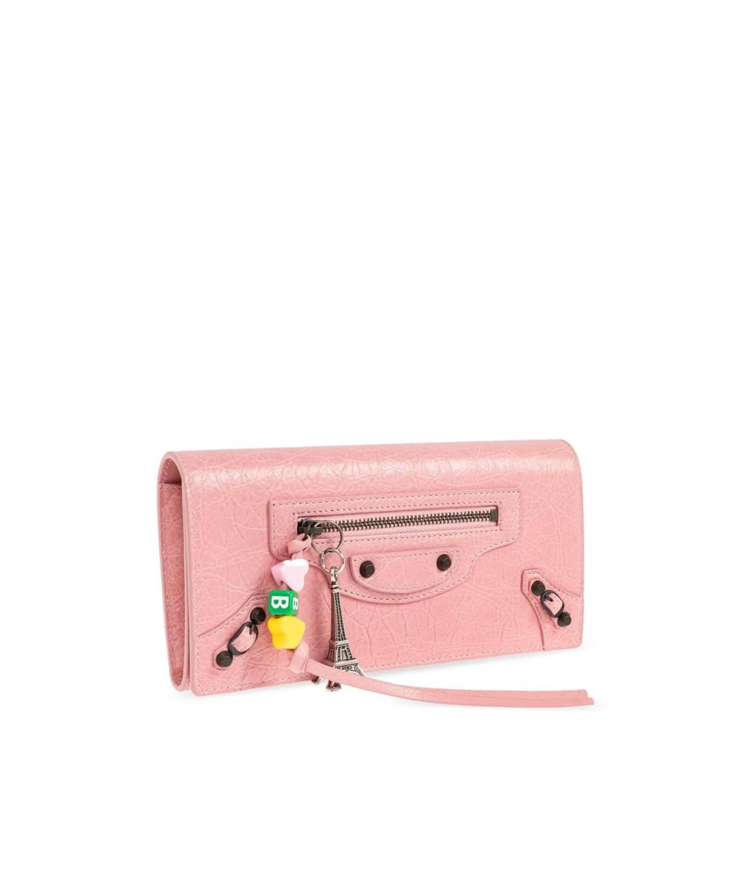 BALENCIAGA Розовый кожаный кошелек, фото 3