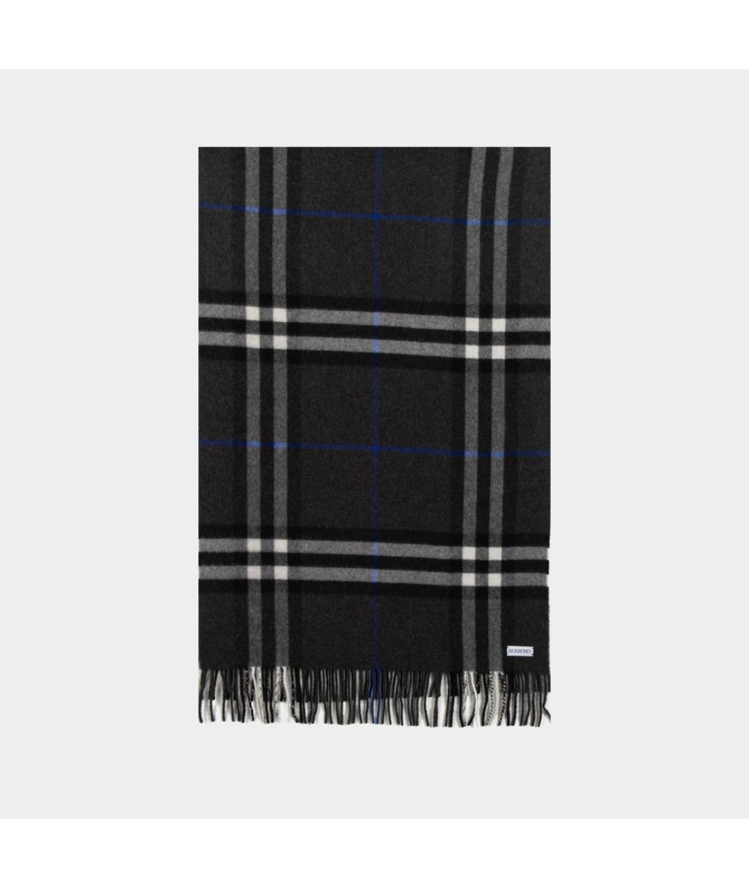 BURBERRY Антрацитовый шерстяной шарф, фото 3