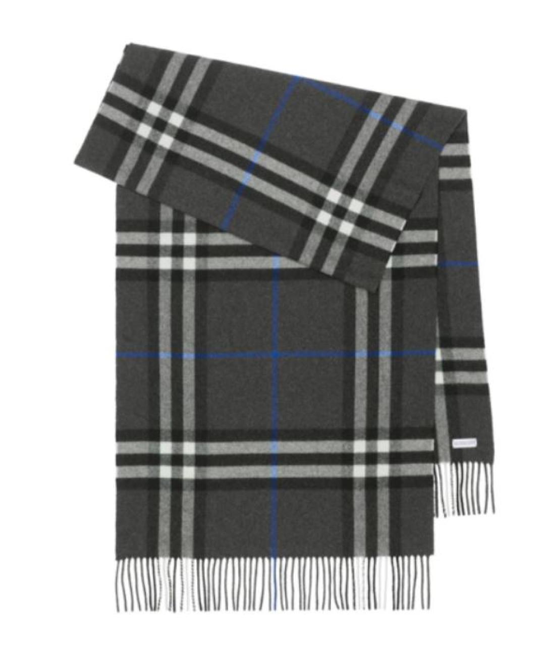 BURBERRY Антрацитовый шерстяной шарф, фото 1