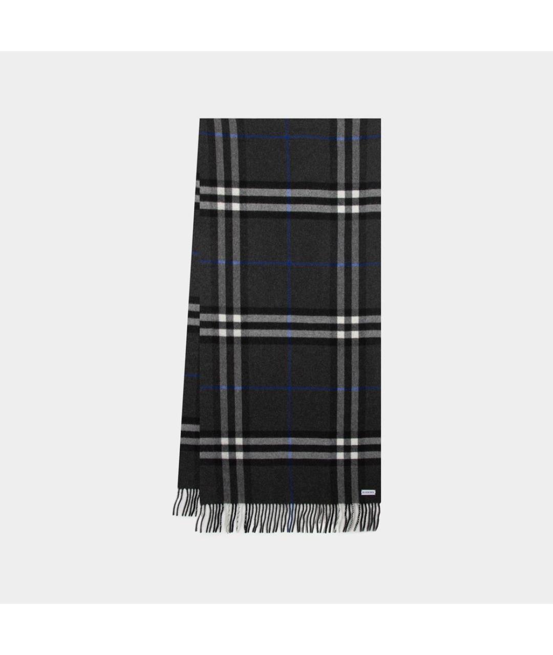 BURBERRY Антрацитовый шерстяной шарф, фото 2