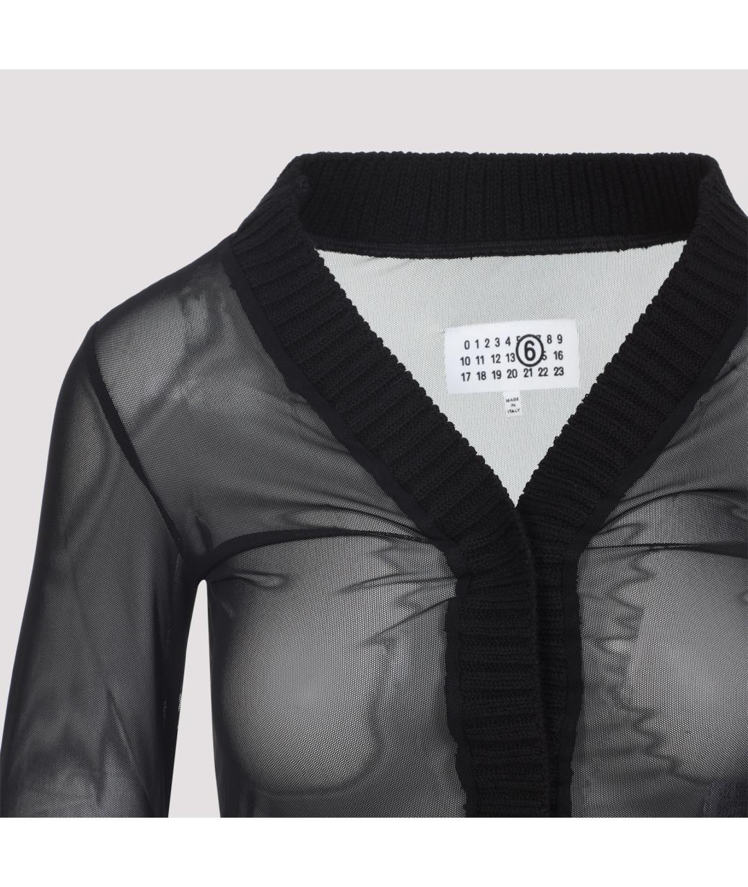 MM6 MAISON MARGIELA Черная полиамидовая футболка, фото 4