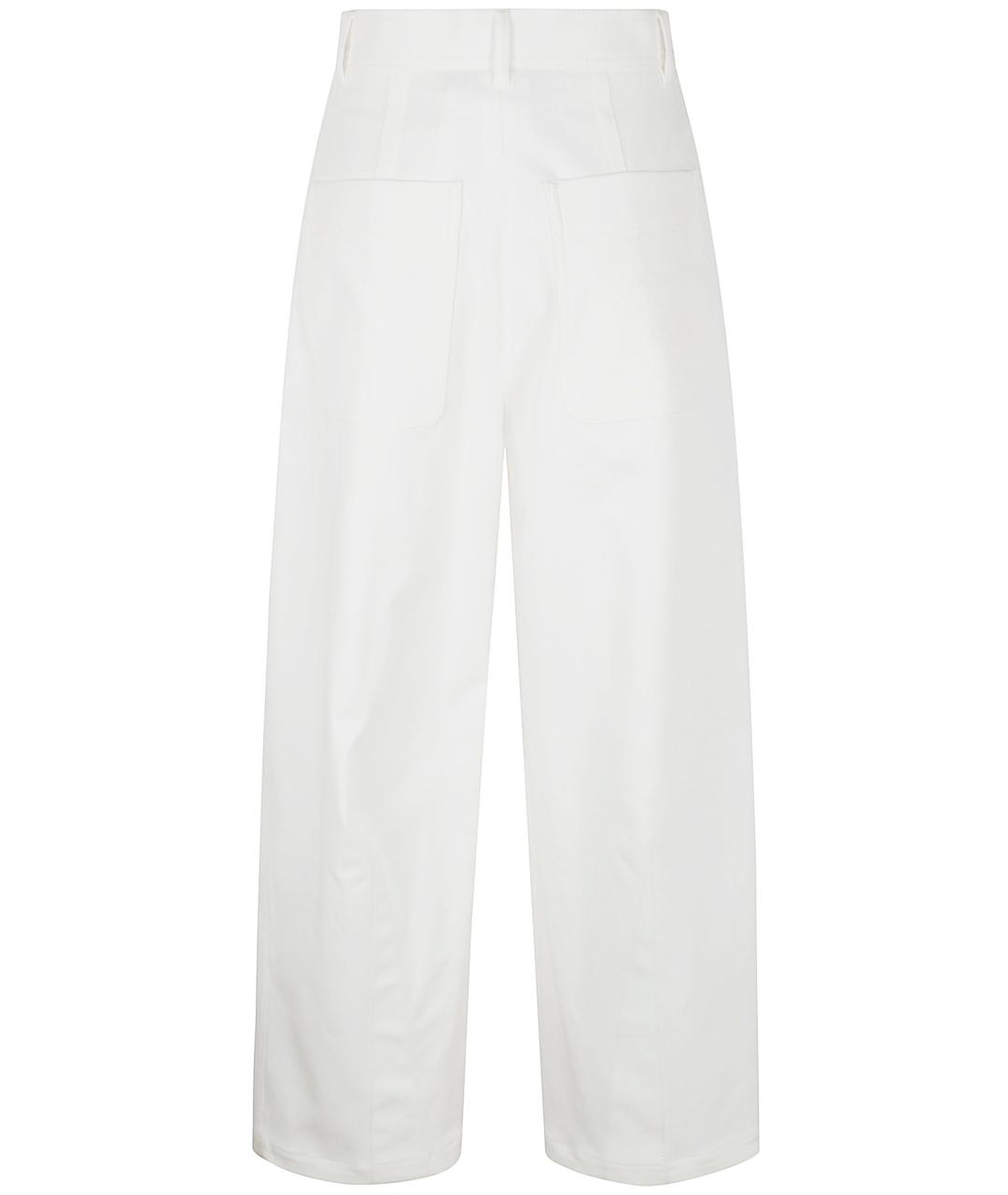 MAX MARA Белые хлопковые прямые брюки, фото 2