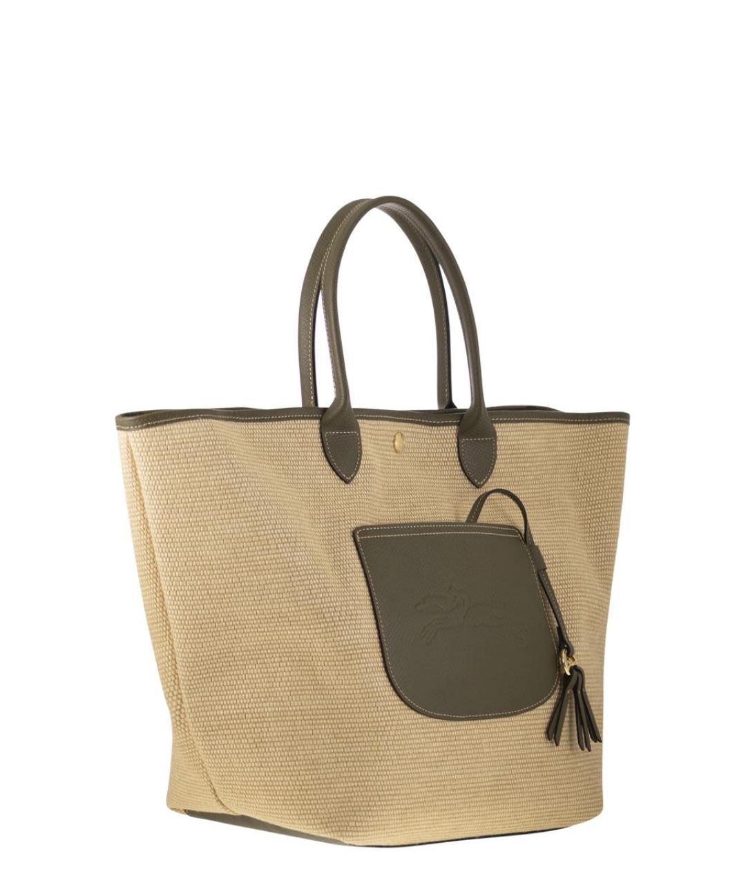 LONGCHAMP Бежевая тканевая сумка тоут, фото 4