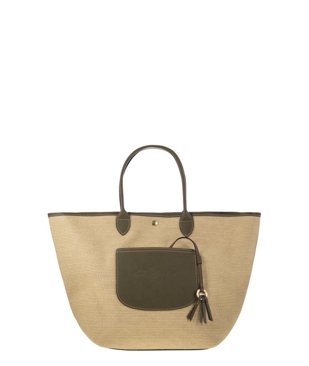 LONGCHAMP Бежевая тканевая сумка тоут, фото 1