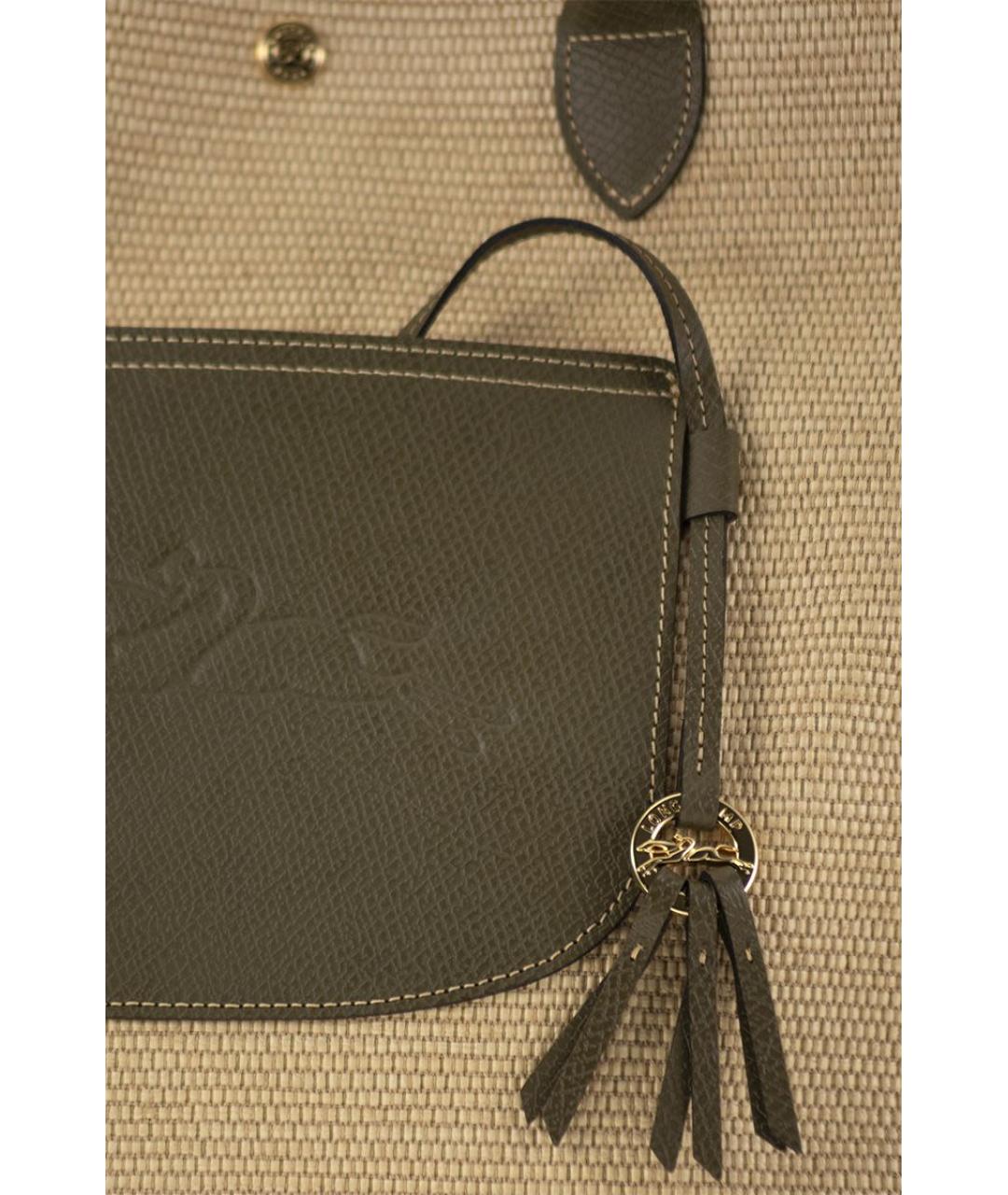 LONGCHAMP Бежевая тканевая сумка тоут, фото 5