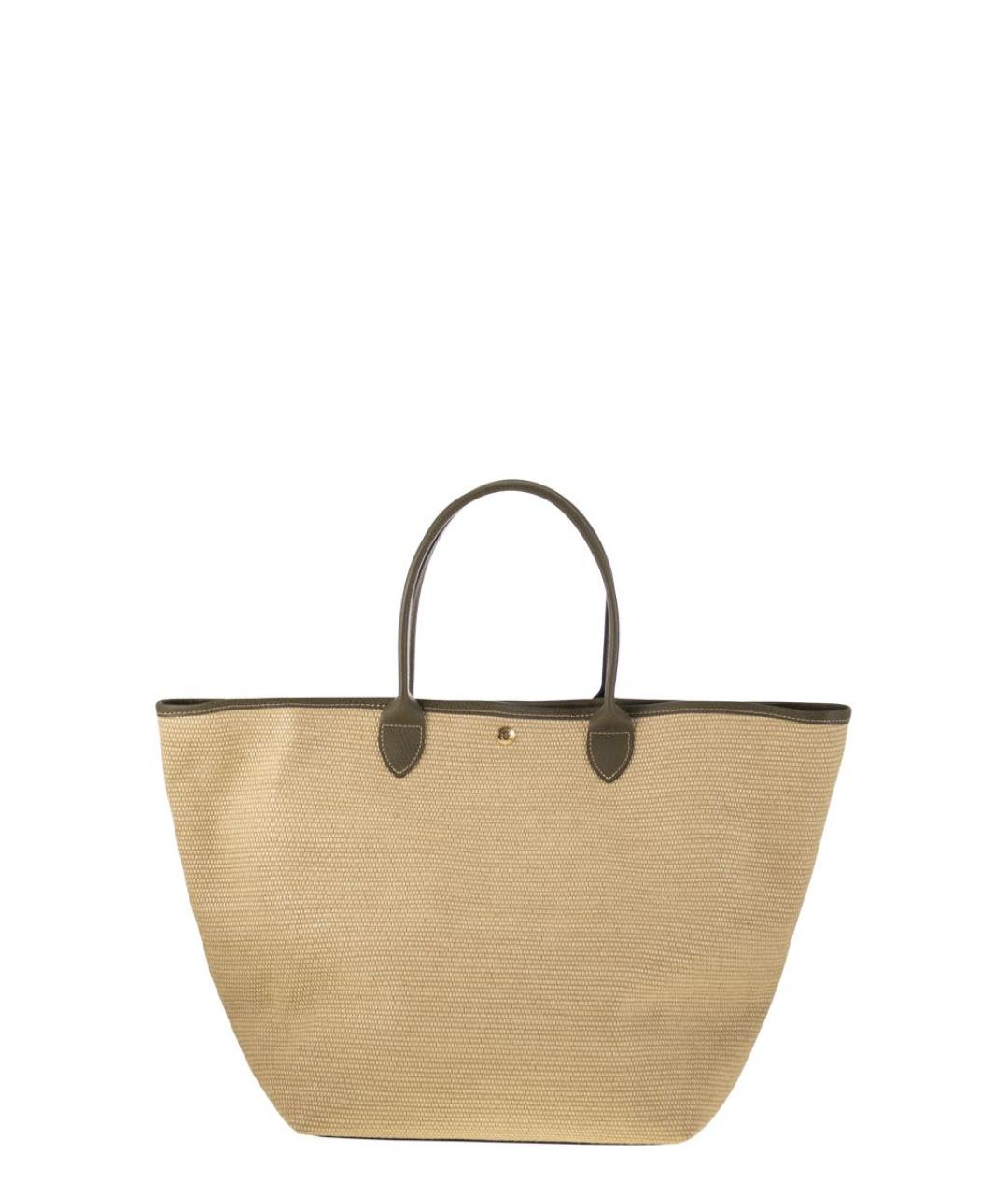 LONGCHAMP Бежевая тканевая сумка тоут, фото 2