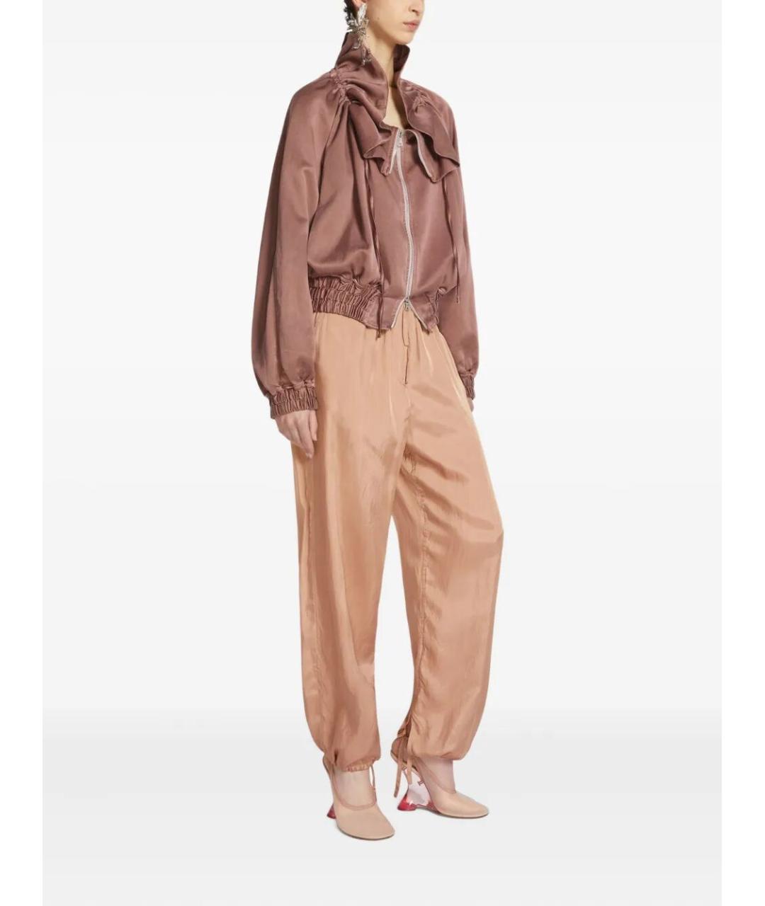 DRIES VAN NOTEN Бежевые хлопковые прямые брюки, фото 3