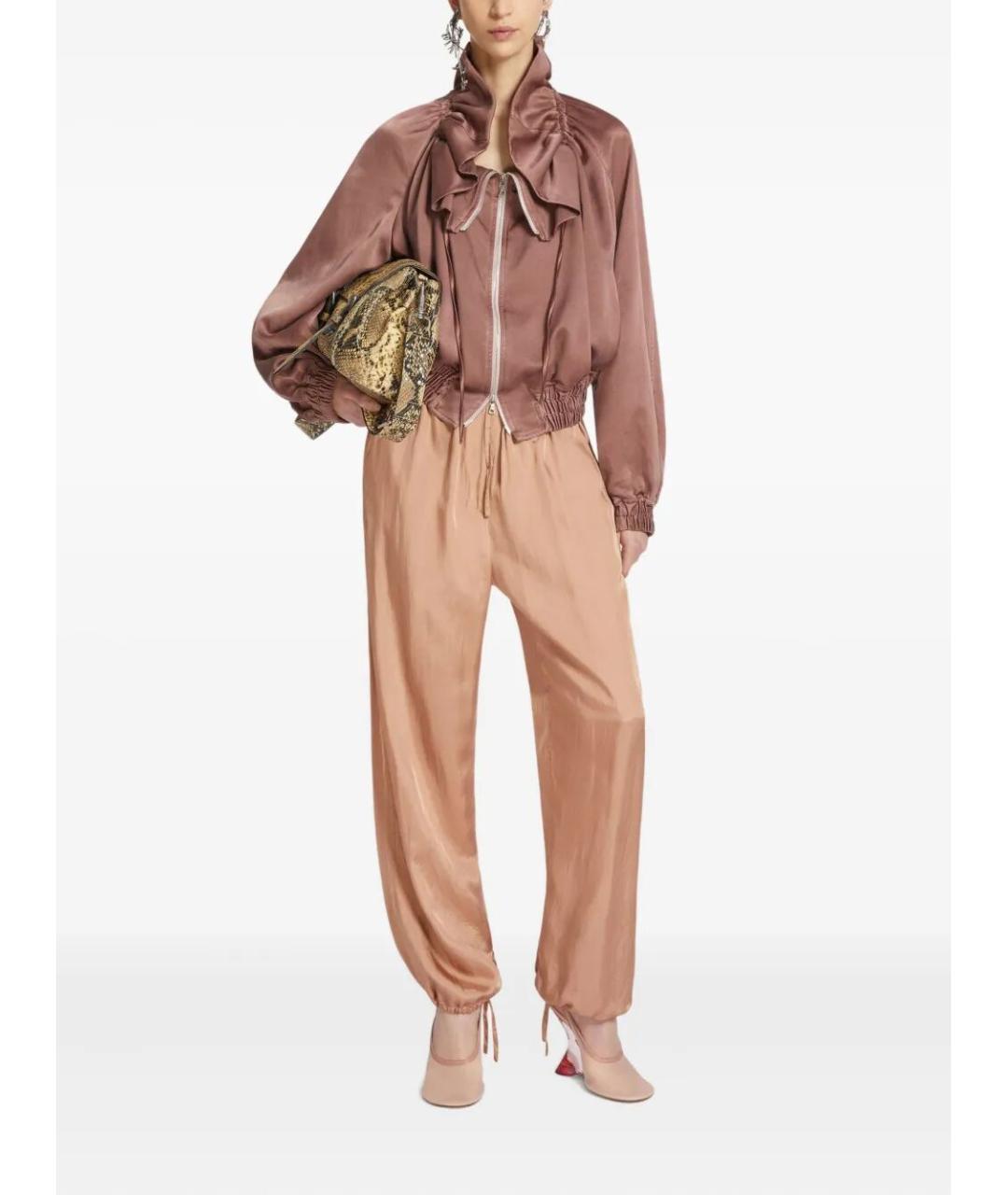 DRIES VAN NOTEN Бежевые хлопковые прямые брюки, фото 4