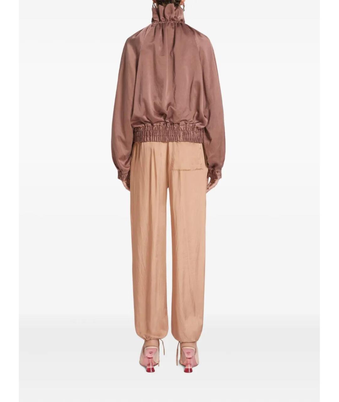 DRIES VAN NOTEN Бежевые хлопковые прямые брюки, фото 2