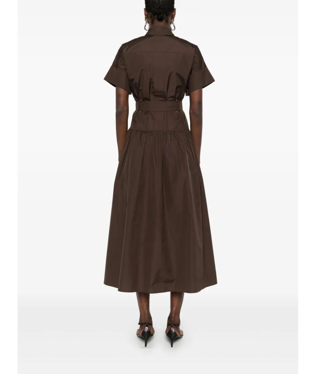 MAX MARA Коричневое хлопковое повседневное платье, фото 4