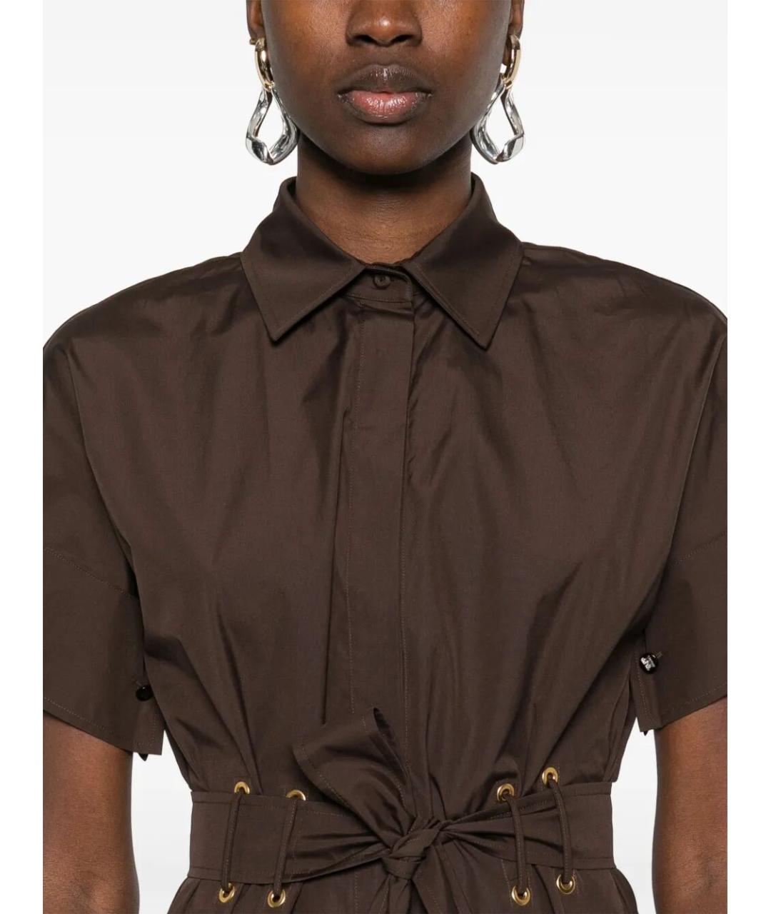 MAX MARA Коричневое хлопковое повседневное платье, фото 2