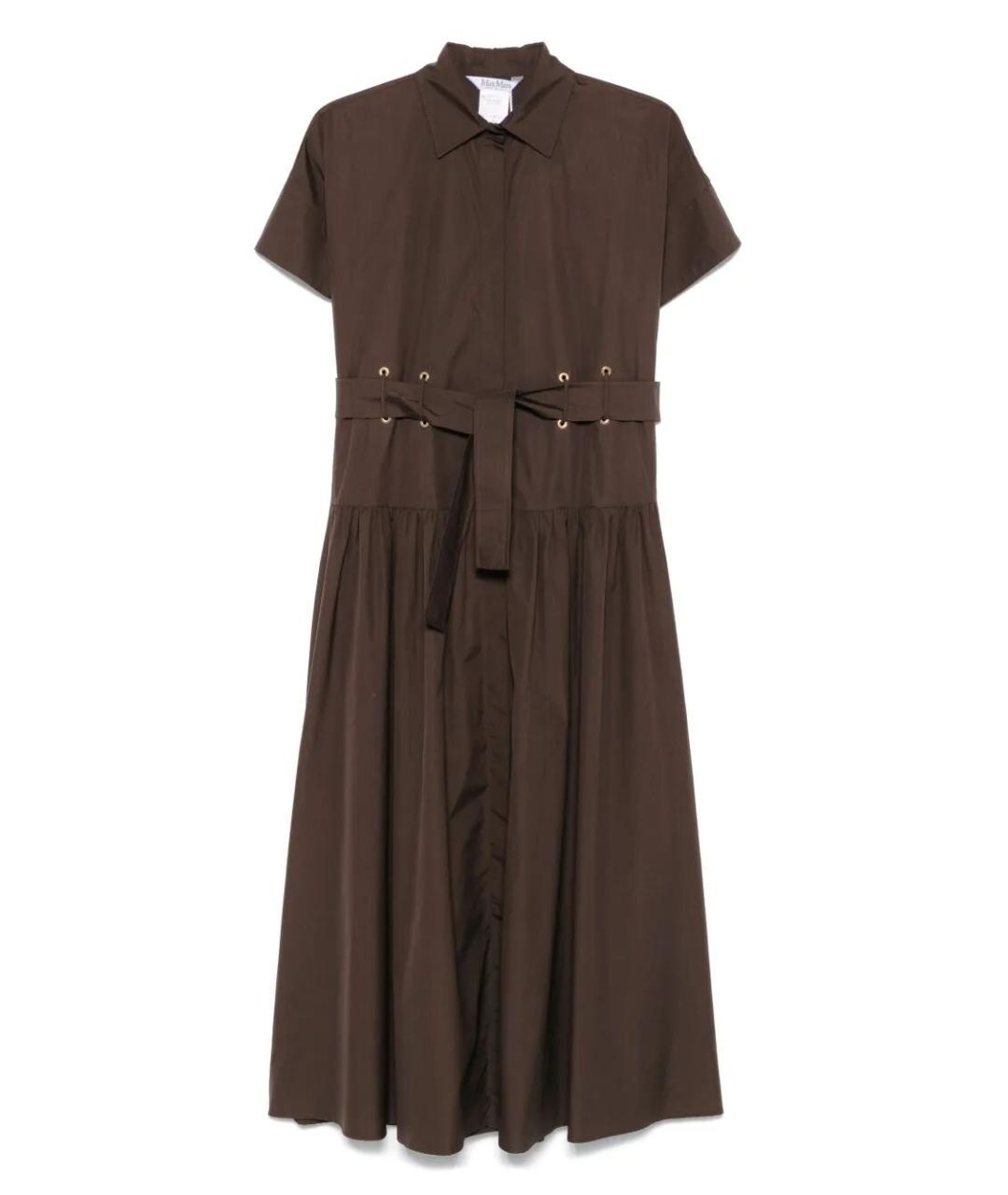 MAX MARA Коричневое хлопковое повседневное платье, фото 1
