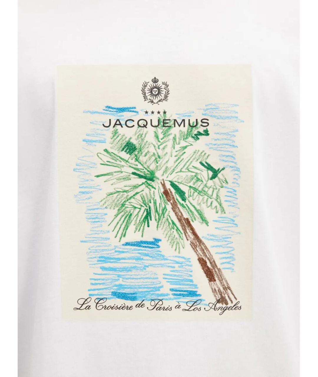 JACQUEMUS Белая хлопковая футболка, фото 4